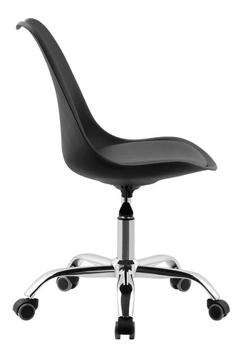 Imagen 4 de 6 de Silla De Oficina Escritorio Tulip Negra Regulable Tapizada