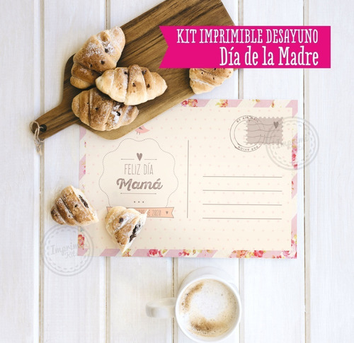 Kit Imprimible Día De La Madre Desayuno Merienda Editable