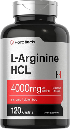 L Arginina 4000 Mg L Arginine Hcl Horbaach 120 Caplets