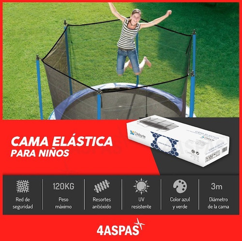 Cama Elastica 3 Metros Red Protectora Chicos Niño Adulto