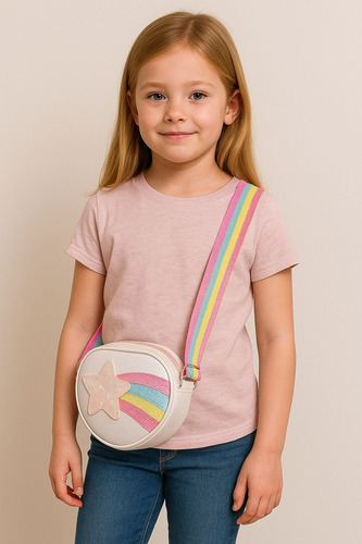 Cartera Para Nena Niñas De Cuero Ecológico Blanco