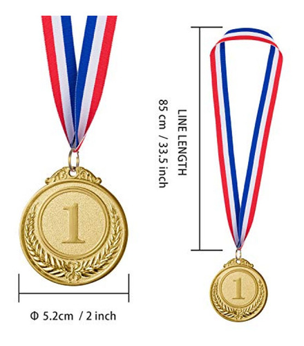 Imagen 2 de 7 de Trofeo Favide 12 Piezas Oro Plata Bronce Premio Medallas-gan