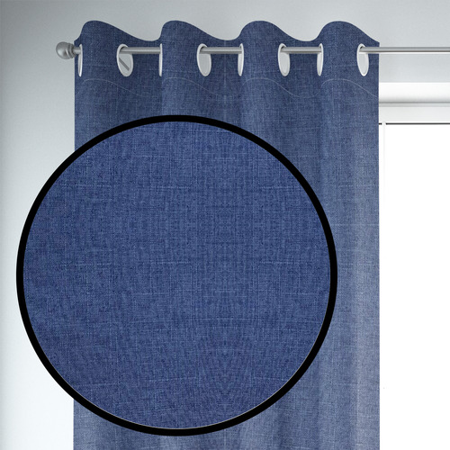 Set De Cortinas Blackout 2 Paños De 140 X 220 Cm Azul
