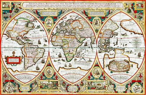 Cuadro Mapa Mapamundi Geographica Restituta F Verhaer 1618