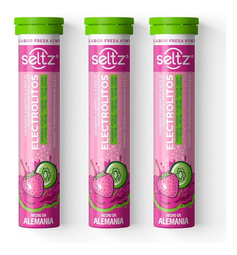 Electrolitos Eferv. 3 Pack Sabor Fresa Kiwi