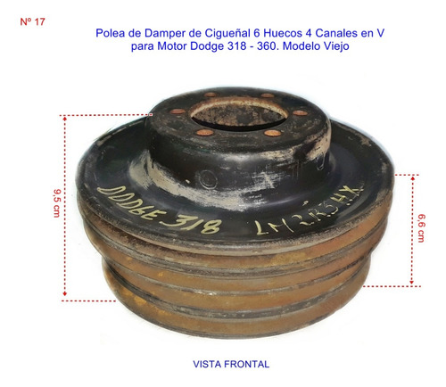 Polea Damper De Cigueñal Dodge 318-360  4 Canales V (17)
