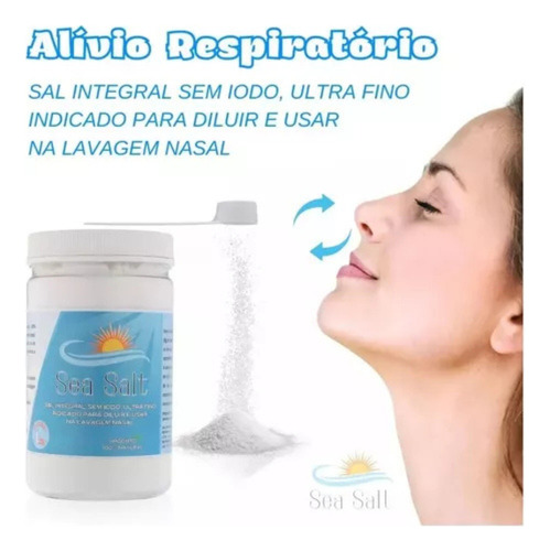 Cloreto De Sódio 1kg Lavagem Nasal Soro Fisiológico Pó Kit 3 Branco