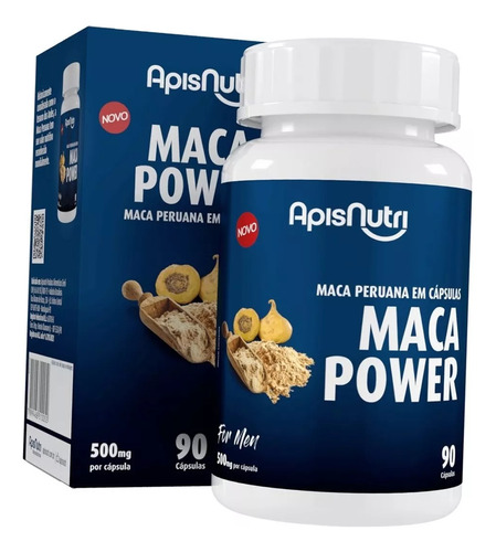 Maca Peruana Power Homem 90caps 500mg - Apisnutri Sabor Sem Sabor