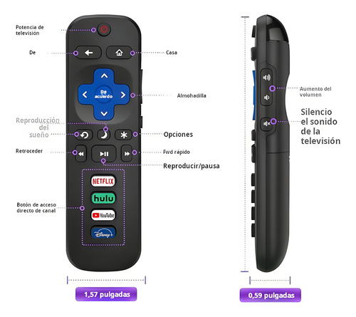 Control Compatible Con Tcl Roku Tv Smart Pantalla Directo