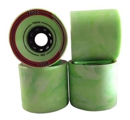 4roda Face Tie Dye 74mm 82a Verde - Skate Board