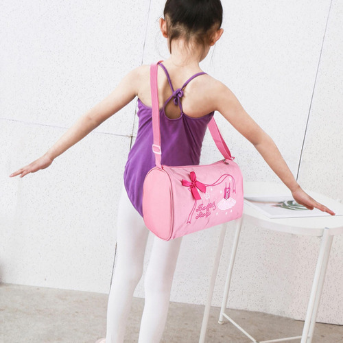 bolsa de ballet infantil bolsa de crossbody personalizada Bolsa de danza latina para niños con decoración de falda de baile. starter Bolsa de baile para niña bolsa de danza cruzada 