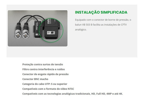 Imagem 4 de 4 de Vb 503 B Balun Passivo Intelbras Com Transmissão De Vídeo