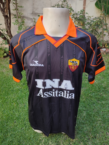 Jersey Roma De Italia Negra 90s La Loba Talla L