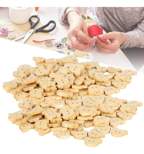 Botones De Madera Para Coser, 250 Unidades, Bonitos 2 Agujer