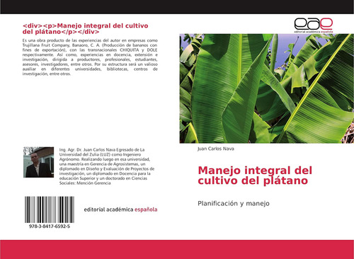 Libro: Manejo Integral Del Cultivo Del Plátano: Planificació