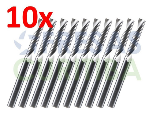 10 Fresas Topo 1 Corte 3.175mm X 25mm Pvc Expandido. Cnc
