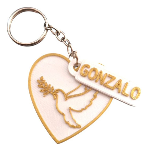 Pack 10 Llaveros Personalizados Comunión Bautismo Souvenir Paloma