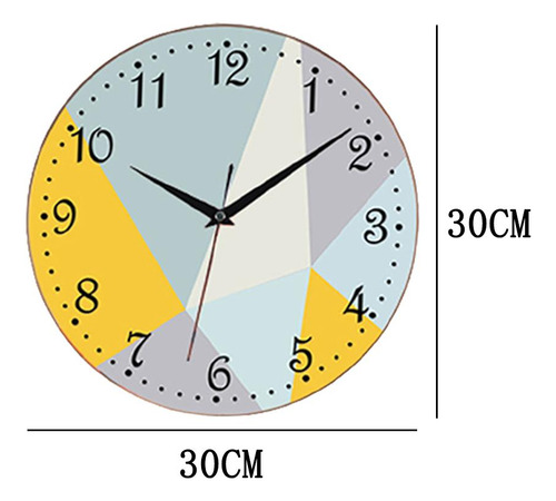 Reloj De Pared Decorativo De 12 Pulgadas Con Geometría