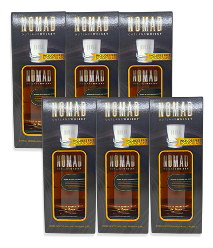 Whisky Nomad Outland Sherry Casks 700ml + 1u Vaso Estuche X6