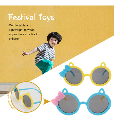 Gafas De Sol Infantiles Con Dibujos Animados, 2 Pares