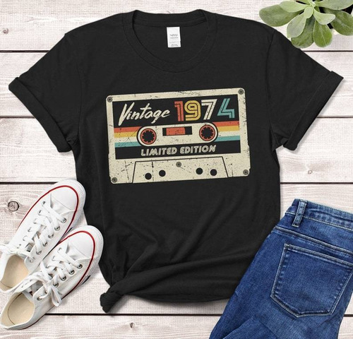 Playera Vintage En Cassette De 1974 Hecha En 1974 Para El 4