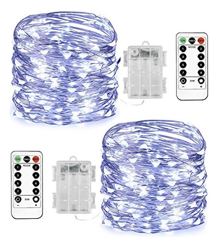 2 Pack 20 Ft 60 Led Fairy Lights Battery Operated Strin...