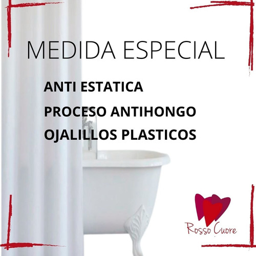 Imagen 7 de 10 de Protector Cortina De Baño 2,00 Metros De Alto Con Imanes