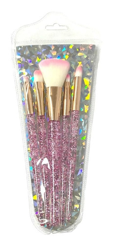 Set X5 Pinceles Brochas Glitter Maquillaje Manicura Belleza