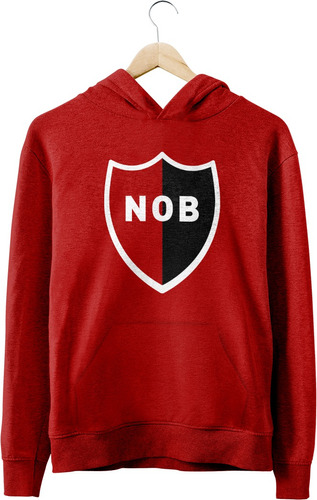 Buzo Canguro Club Newells Old Boys Escudo En El Pecho Rojo