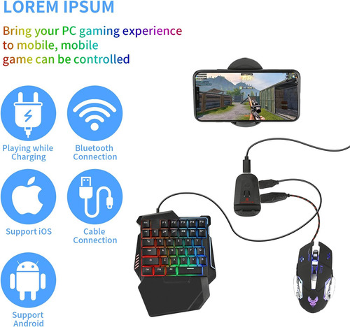 Combo De Juego Y Mouse De Mitad De Mano Combo Laelr 35 Tecla