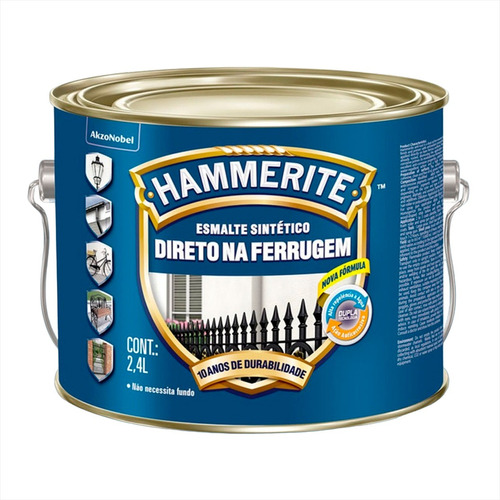 Esmalte Sintético Hammerite Direto Na Ferrugem 2,4 Litros Cor Branco