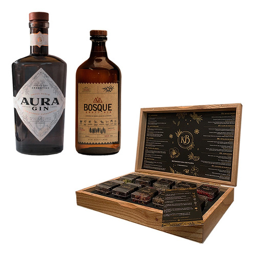 Kit Gin Botanicos Bosque Aura Caja Kaia Cocteleria Premium 