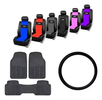 Comprar Funda Cubre Asiento Cuerina + Alfombra Pesada + C Volante 38