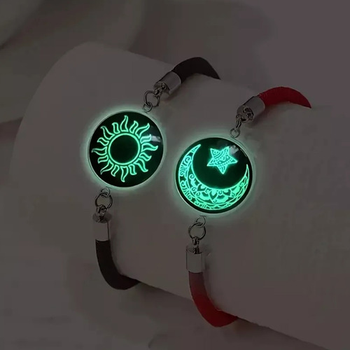 Pulseras Para Parejas De Sol Y Luna Brilla Oscuridad Ycollar