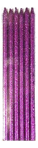 Vela Cumpleaños Glitter Colores Color Fucsia