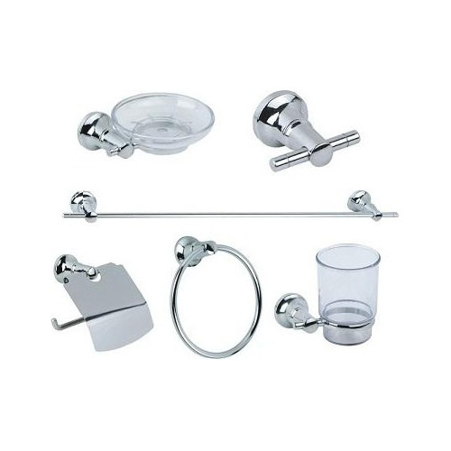 Juego Accesorios Baño 6 Piezas Metal -fas Sanitaria Bel-la