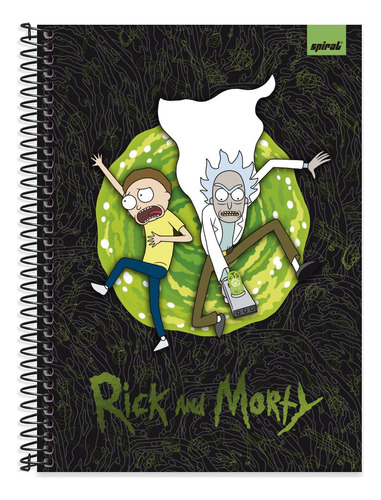 Caderno Universitário Capa Dura 1x1 80 Folhas Rick & Morty