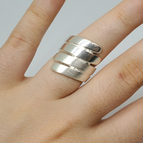 Imagen 3 de 9 de Anillo Plata Rodinada Macizo
