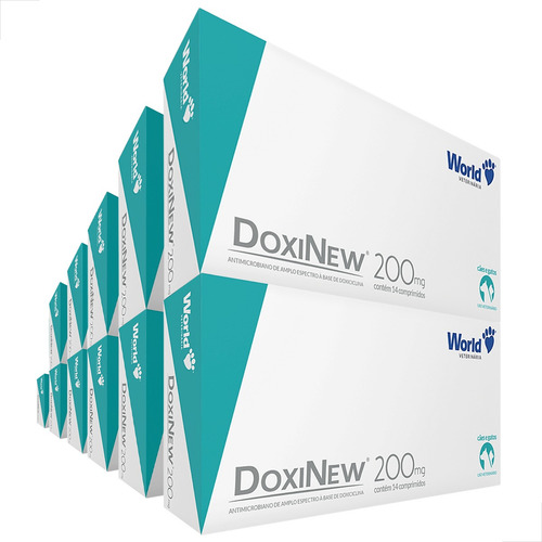 Kit 11 Cxs Antibiótico Doxinew Doxiciclina 200 Mg C/ 14 Comp