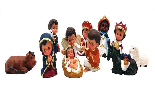 Mini Presépio De Natal Figuras Crianças Menino Jesus Resina | MercadoLivre