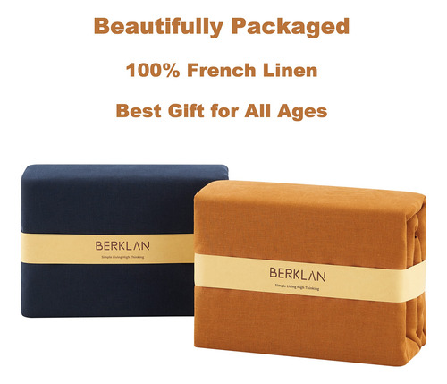 Sábana Ajustable De Lino Berklan Ropa De Cama 100% Lino