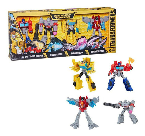 Set 4 Figuras Buzzworthy Bumblebee Warrior Transformers