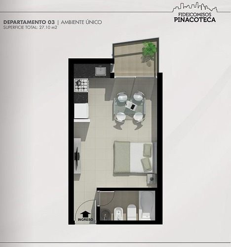 Departamento Monoambiente En Arroyito Edificio Con Pileta Y Solarium