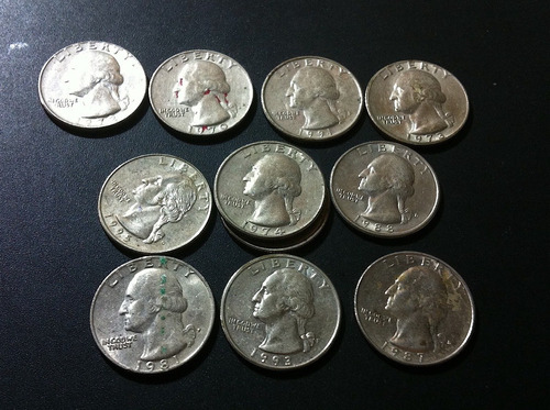 11 Monedas Estados Unidos Quarter Dollar Set   