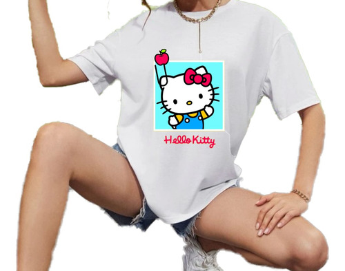 Playera Hello Kitty Oversize Sublimada Dama Diseño Moda