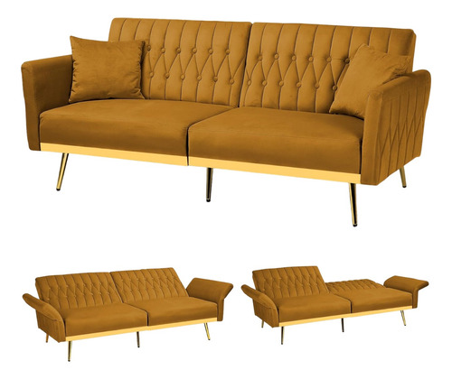 Sofa Cama Terciopelo Biplaza Ajustable Convertible Acmease