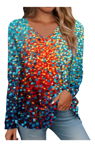 Tunica Moda Para Mujer Llevar Leggings Blusa Manga Larga V