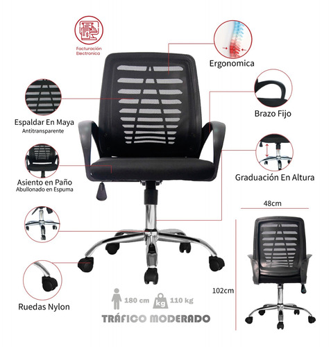 Silla De Oficina Belmira  Basculante Ergonómica