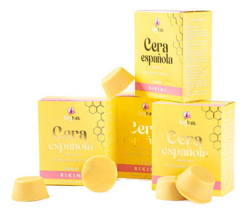 Cera Española Vainilla 250g Depilación Piel Sensible Baykini