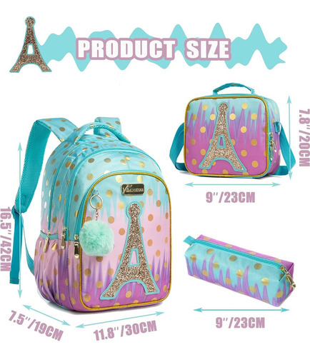 Mochila Escolar Para Niñas, Conjunto De Mochilas Para Escuel